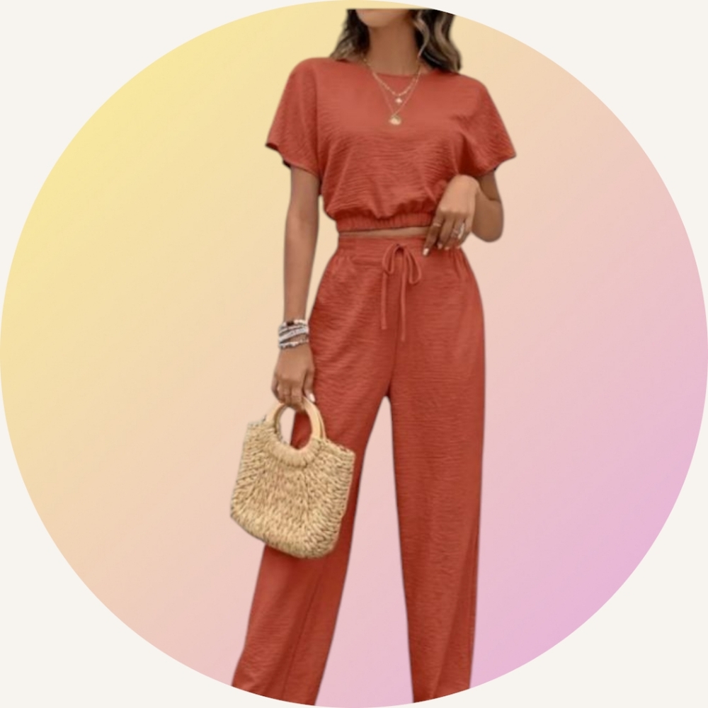 🌸New | Solid Color Summer Spring Casual Two Piece Set🌸